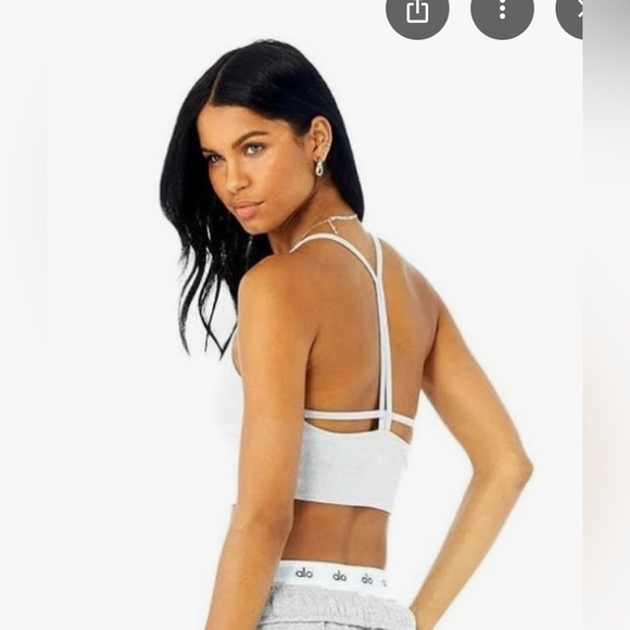 ALO Yoga Light Gray Ribbed Crop Top Size XS NWT - Picture 2 of 9